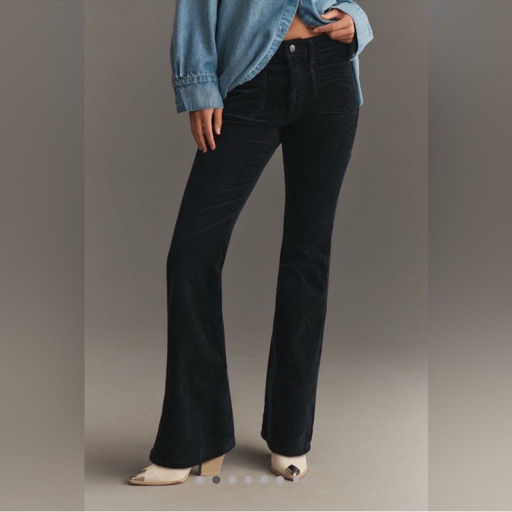Pilcro by Anthropologie Black Corduroy Flare Pants | High-Rise | Size 31